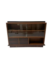 Art Deco Bookcase by Dutch Designer, Solid Oak & Macassar Ebony, 1930s